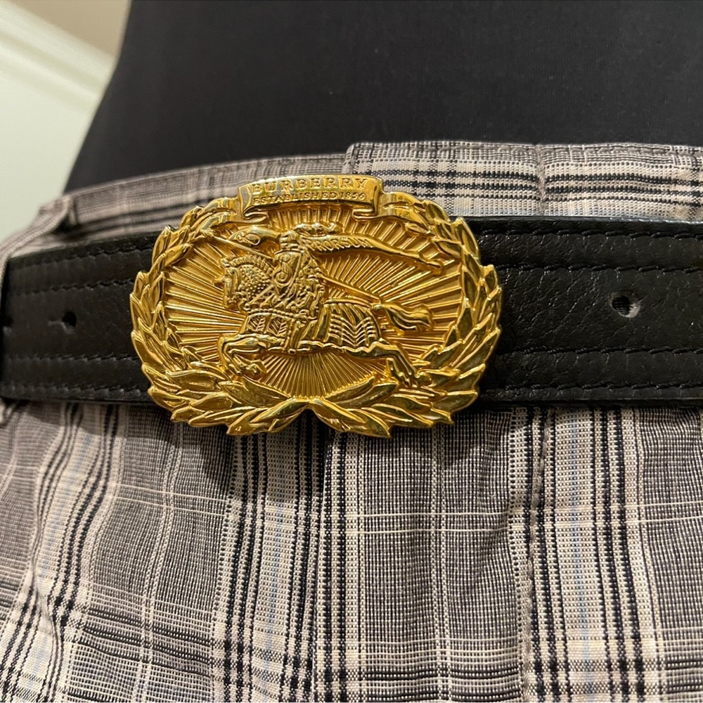 Burberry Prorsum Belt with Gold Tone Knight Buckle